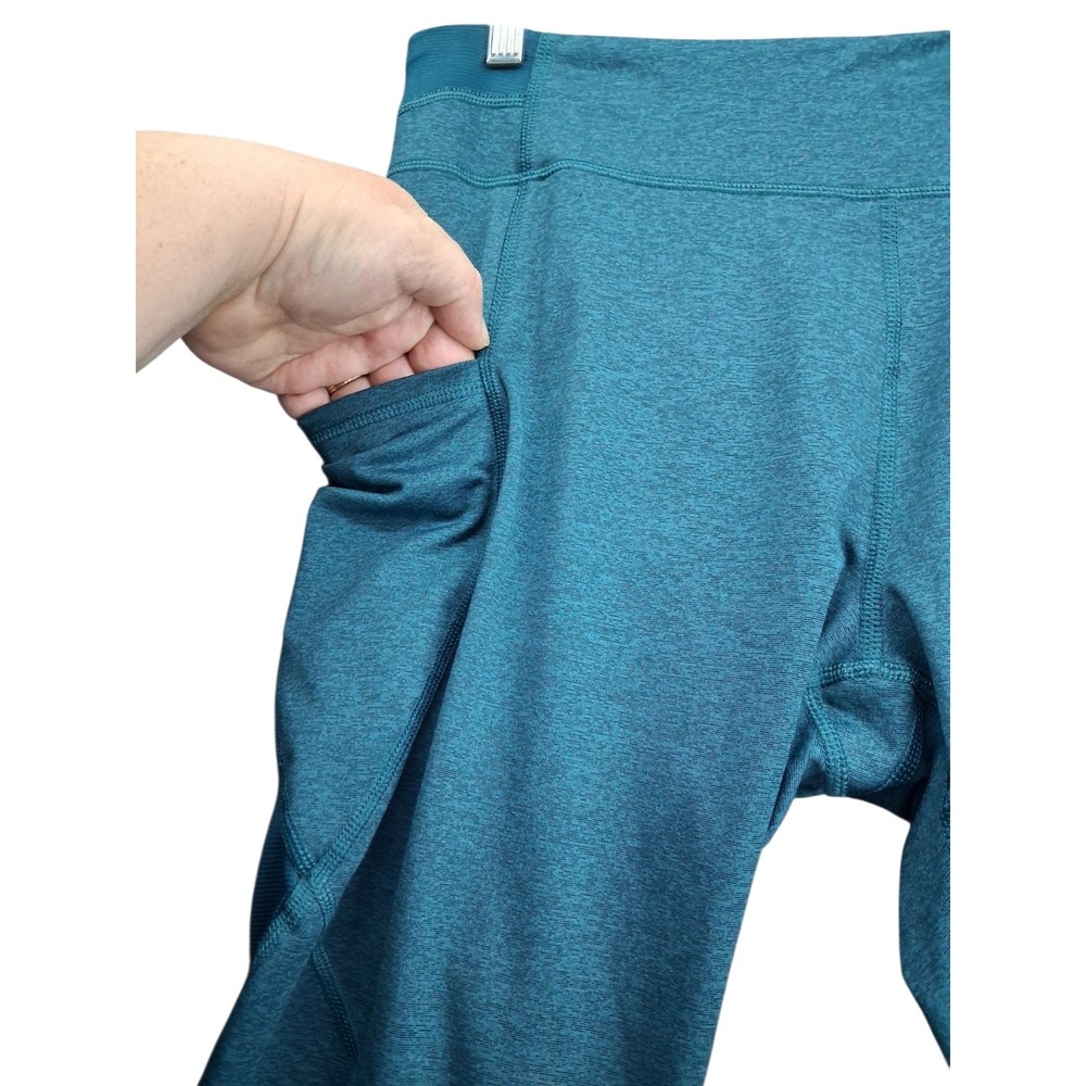 Tek Gear Women's Capri Leggings XXL Teal Athletic Workout Yoga Pants Pockets - Picture 5 of 10